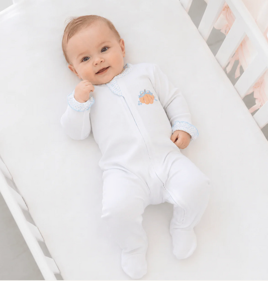 Prettiest In The Patch Ruffle Zip Footie