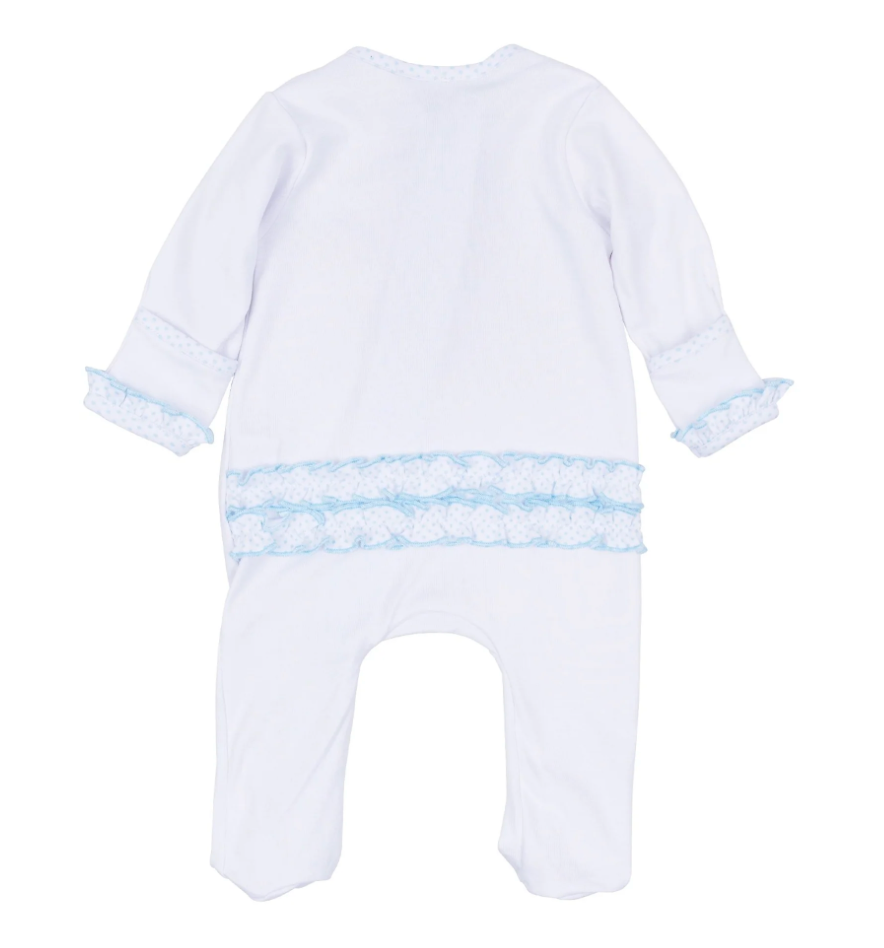 Prettiest In The Patch Ruffle Zip Footie