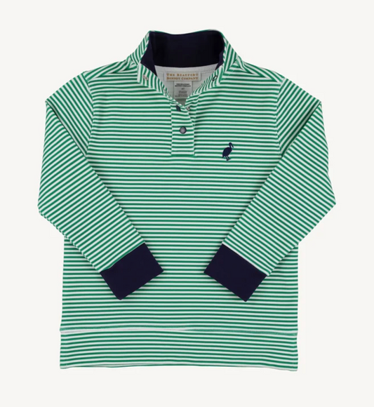 Pendleton Popped Collar Kiawah Kelly Green Stripe/Nantucket Navy