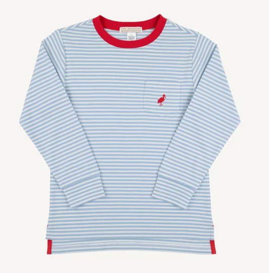 Long Sleeve Carter Crewneck Barrington Blue Stripe/Richmond Red