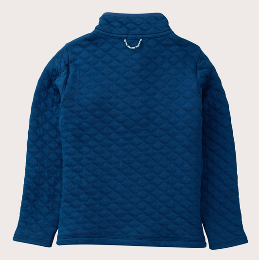 Quilted Zip Pullover Navy Peony