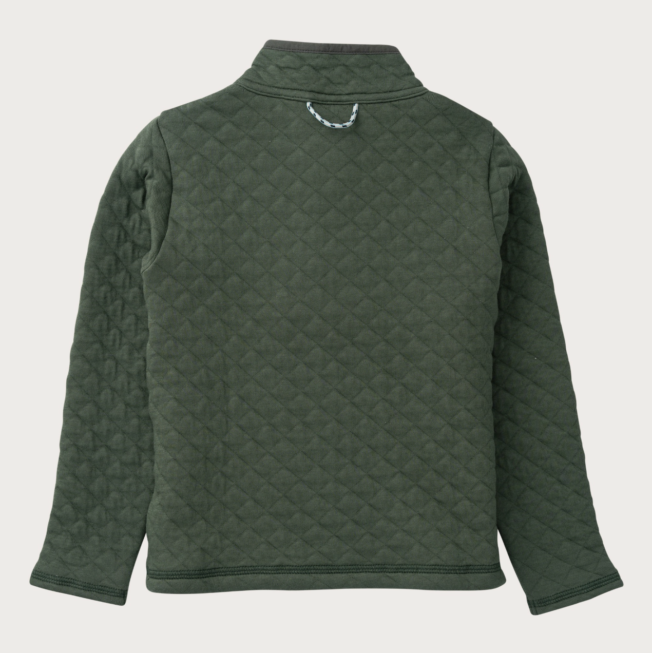 Quilted Zip Pullover Camping Green