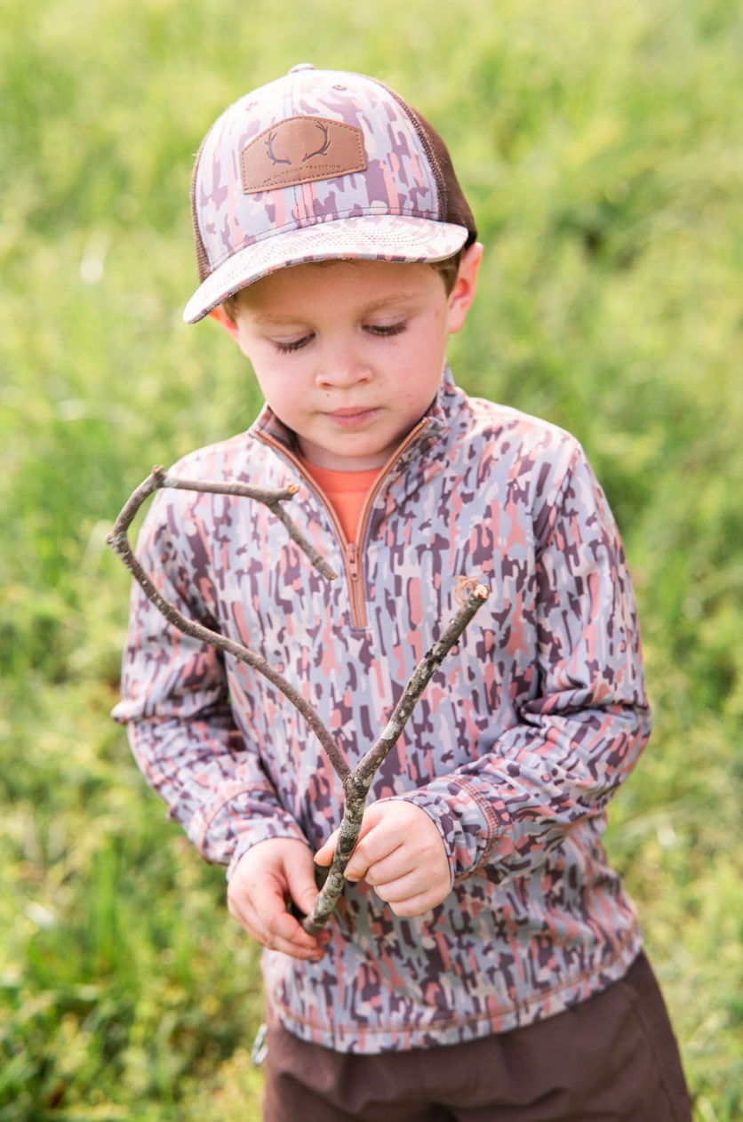 Kids Trucker Hat Stay in the Lines Camo