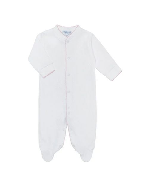 Milano Baby Footie Pink Picot Trim