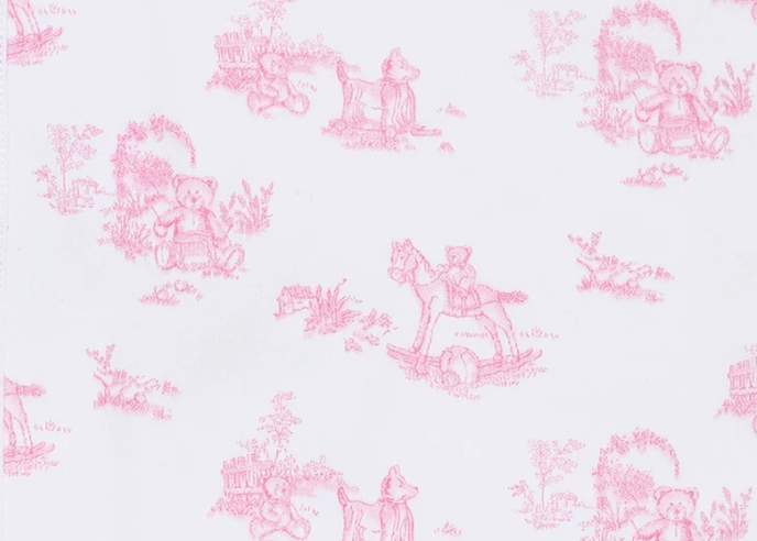 Pink Toile Zipper Footie