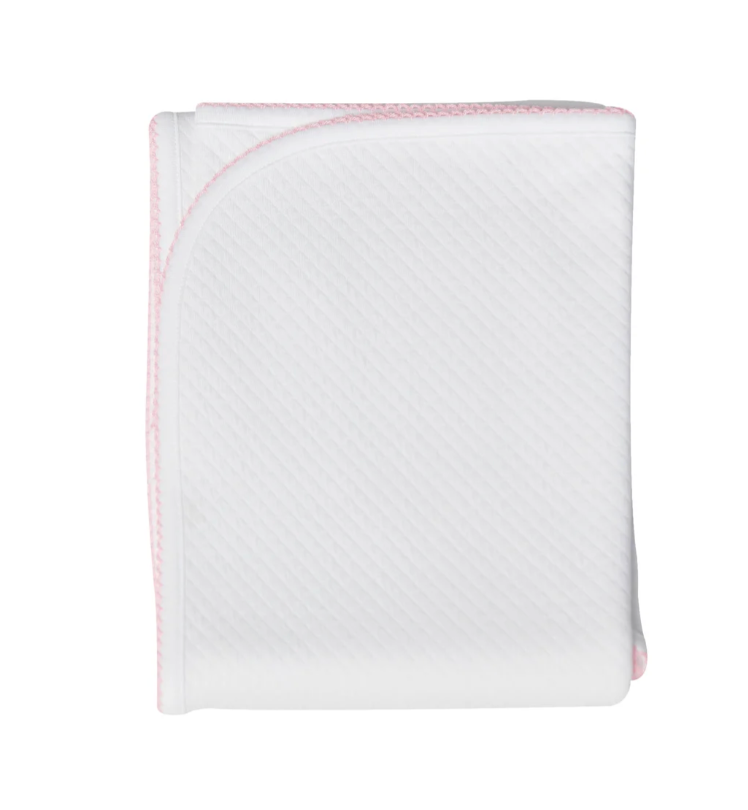 Milano Baby Blanket Pink Picot Trim