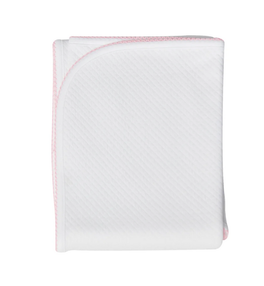 Milano Baby Blanket Pink Picot Trim
