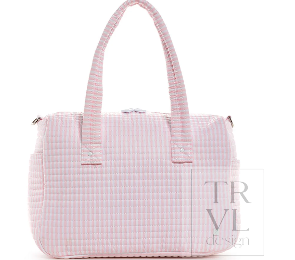 Quilted Stroller Bag Pimlico Stripe Pink