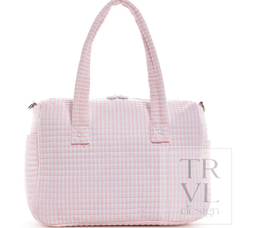 Quilted Stroller Bag Pimlico Stripe Pink