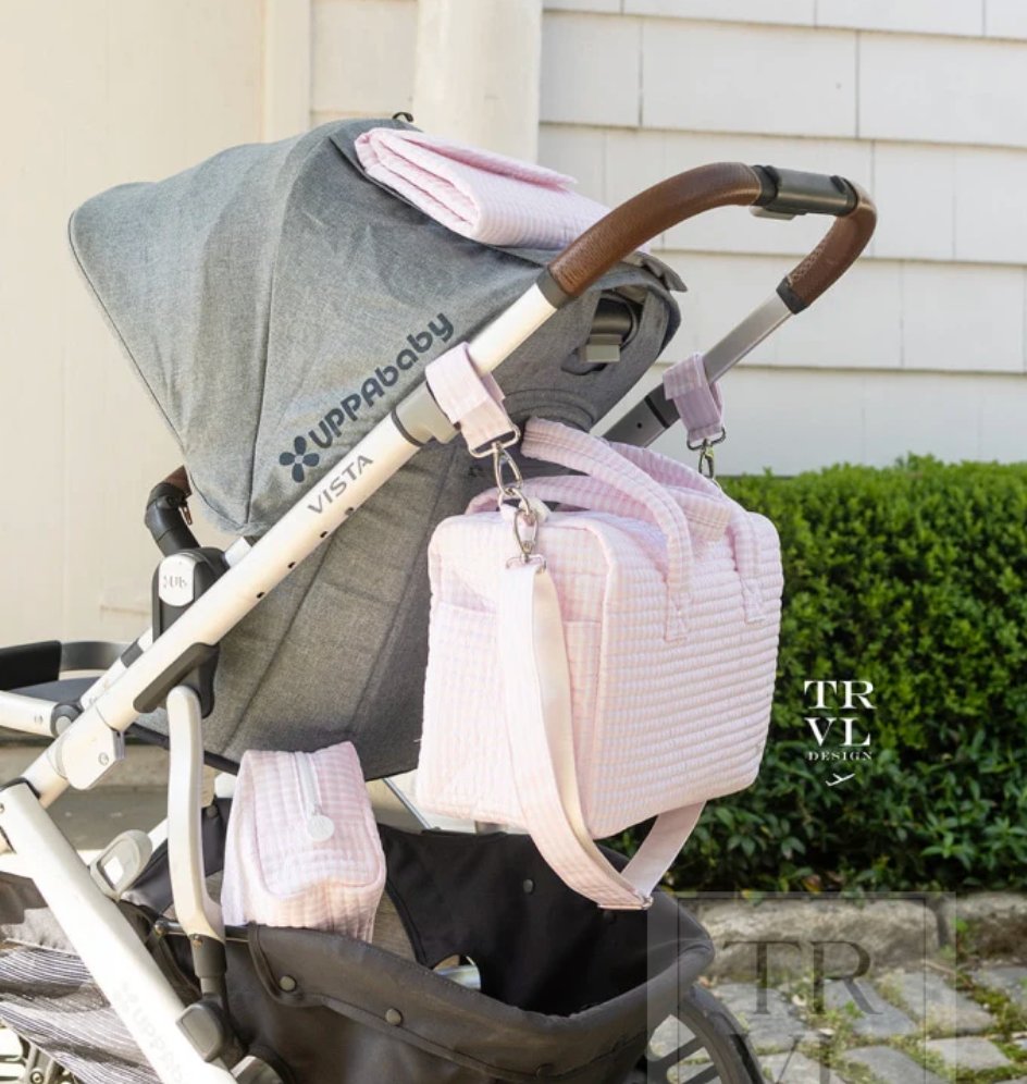 Quilted Stroller Bag Pimlico Stripe Pink