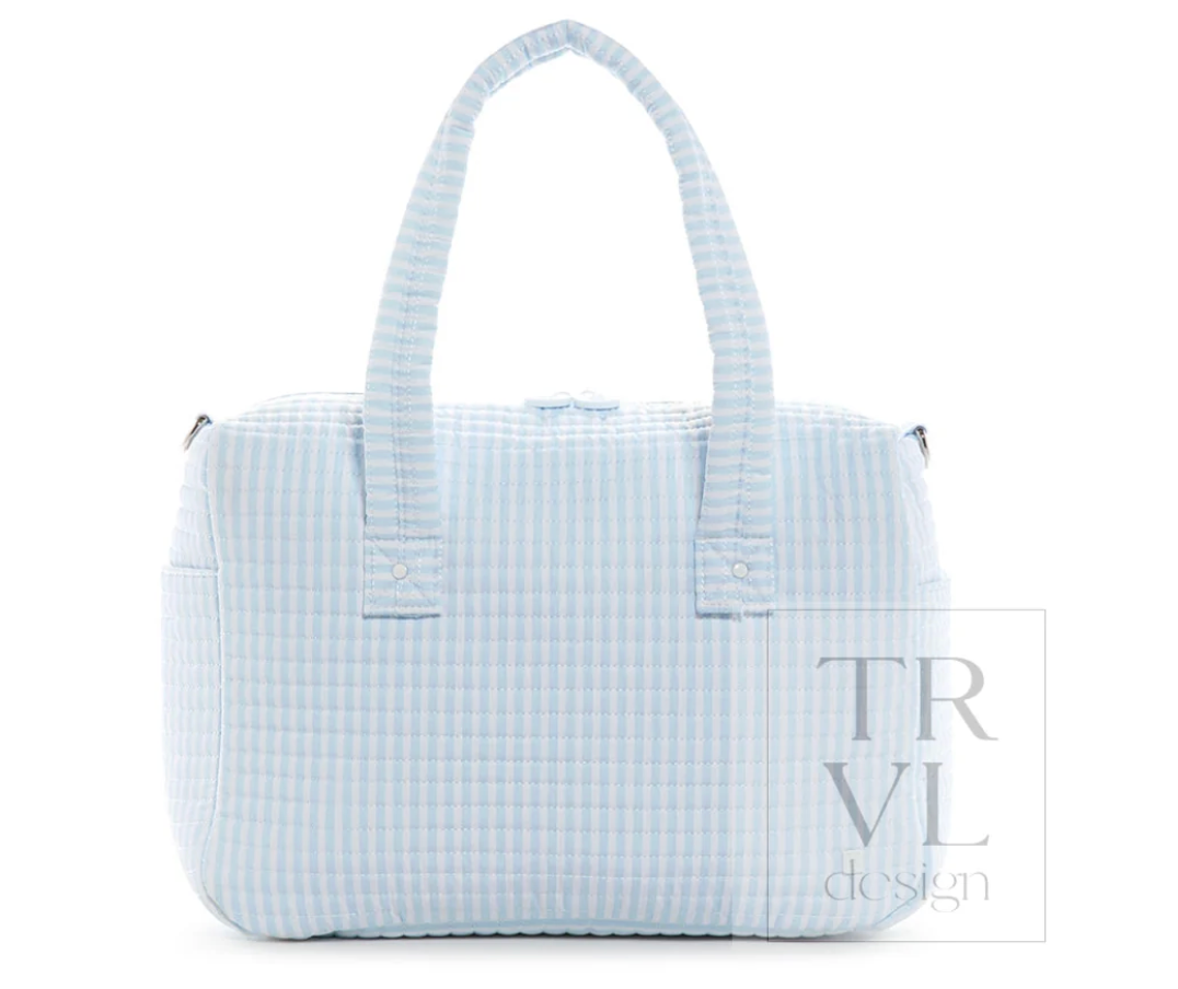 Quilted Stroller Bag Pimlico Stripe Blue
