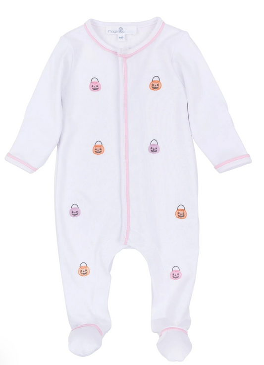 Pumpkin Party Pink Footie