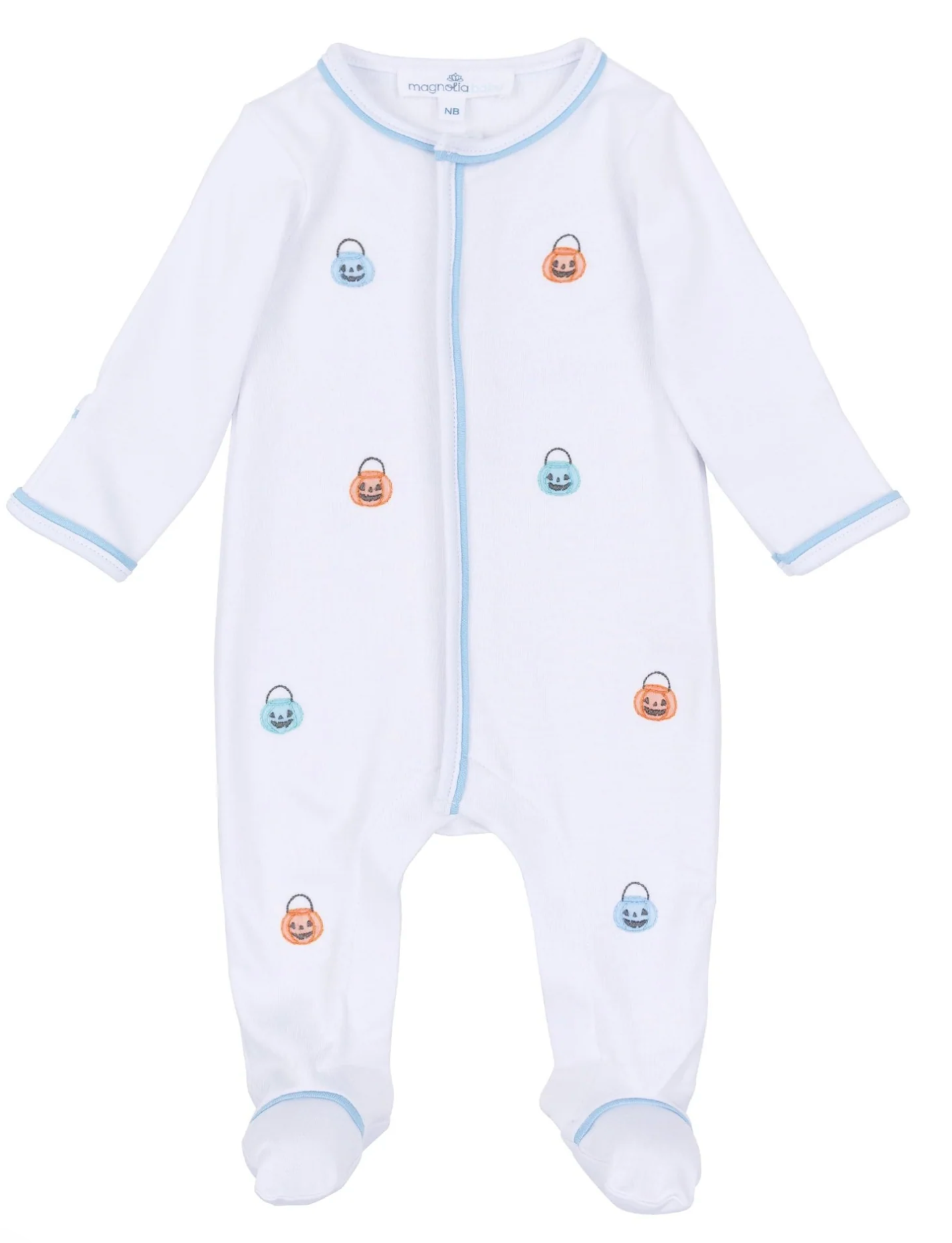 Pumpkin Party Blue Footie