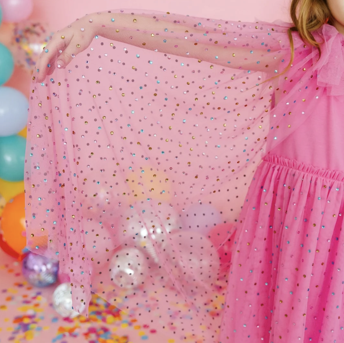 Raspberry Rhinestone Cape