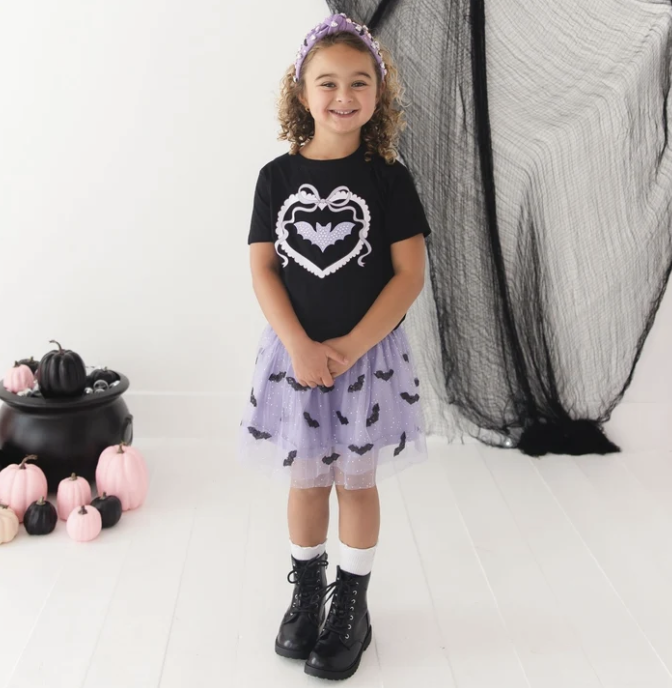 Sequin Bat Halloween Tutu Skirt