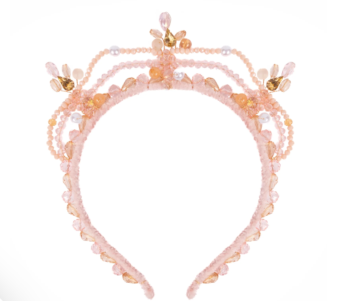 Blushing Crystals Beaded Tiara