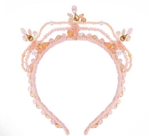 Blushing Crystals Beaded Tiara