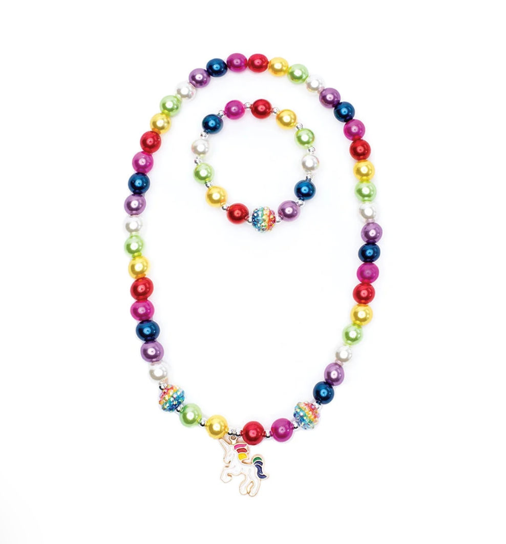Gumball Rainbow Necklace & Bracelet Set