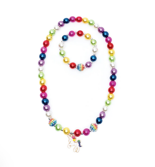 Gumball Rainbow Necklace & Bracelet Set
