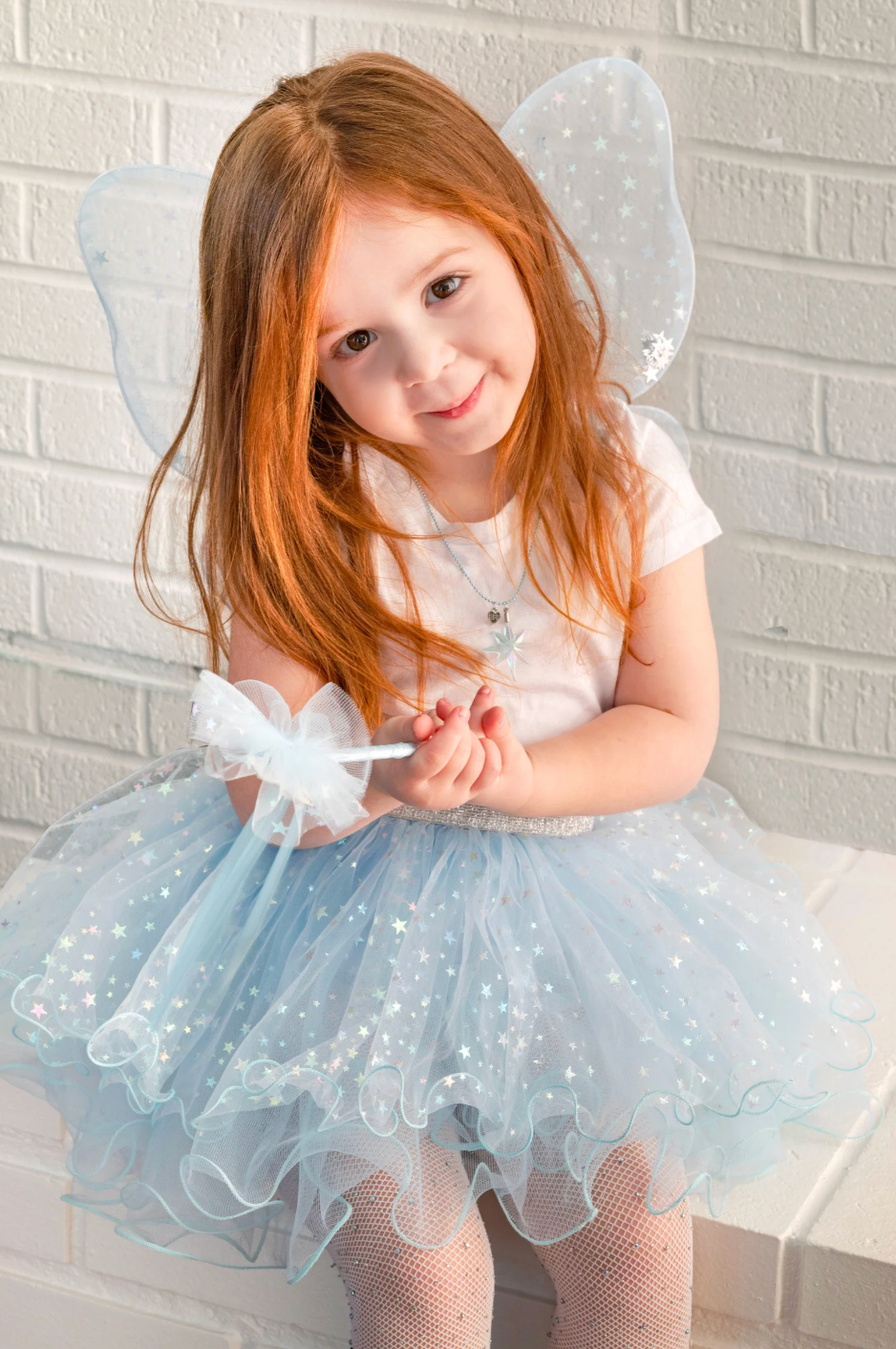 Iridescent Celestial Fairy Wings, Tutu, & Wand Set