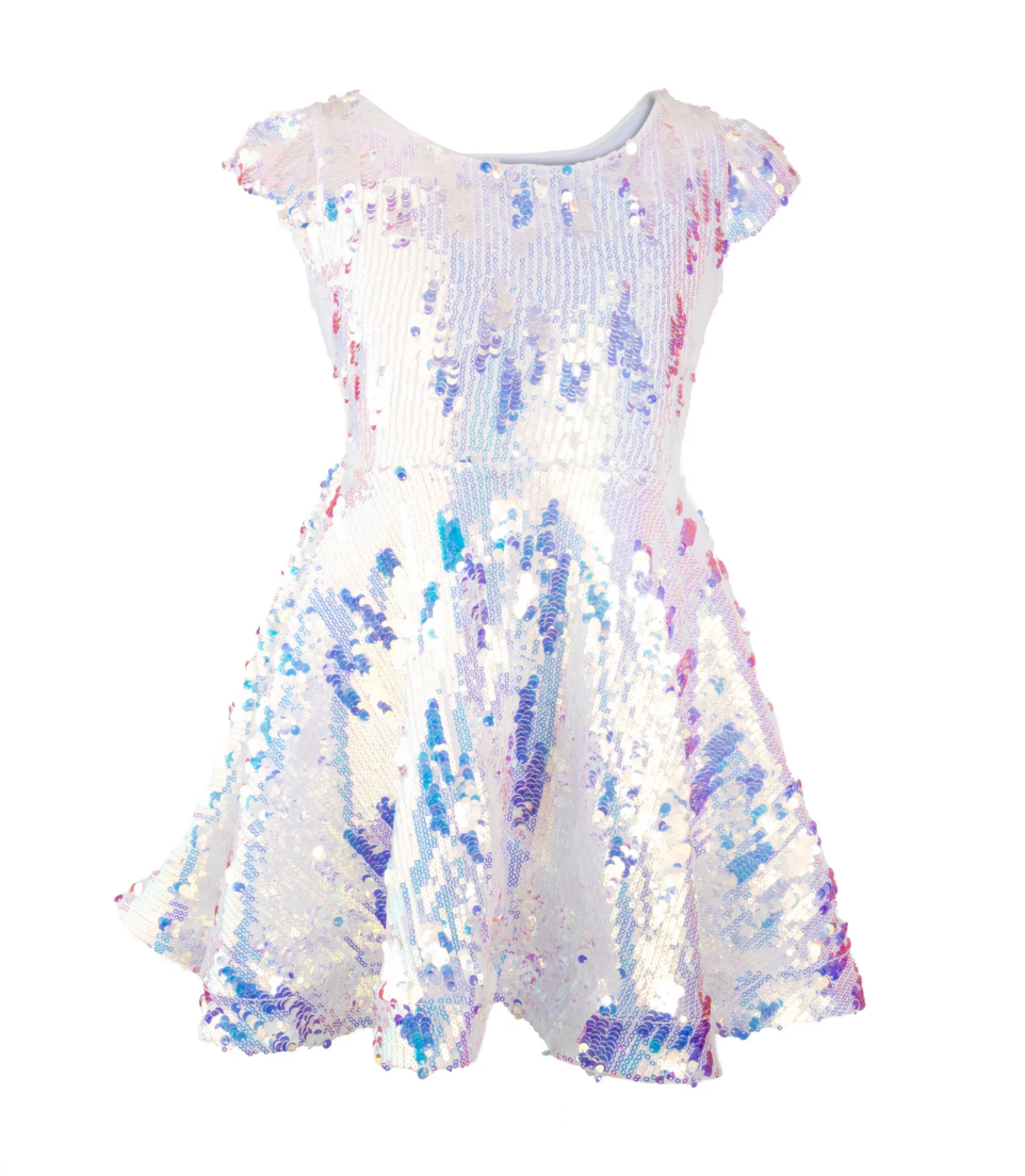 Sequins Concert Queen Dress White