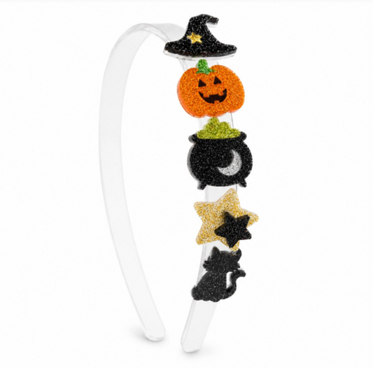 Pumpkin Cat Stars Headband