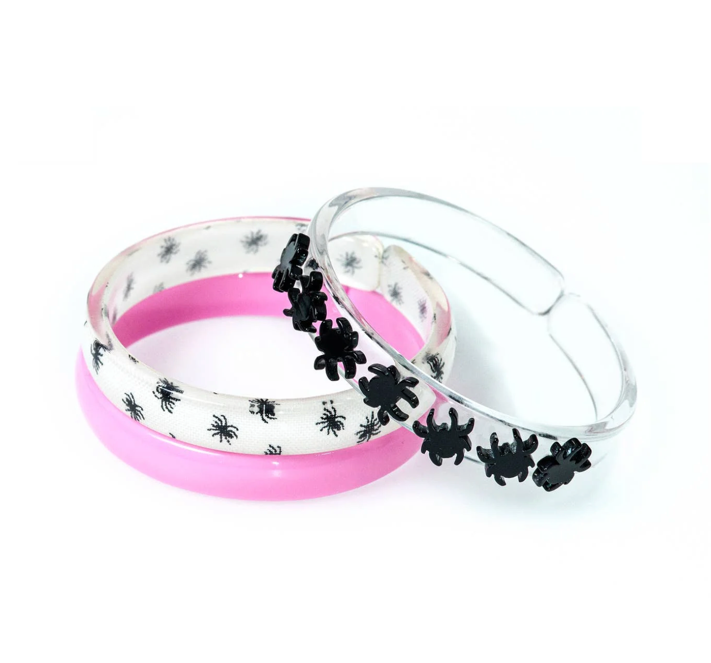 Black Spiders Candy Pink Bangles