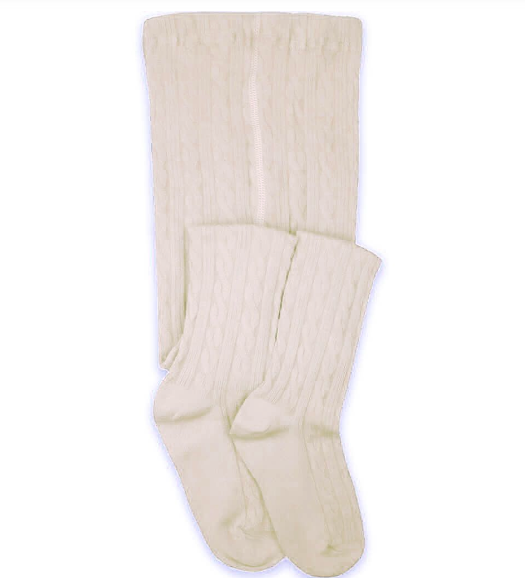 Ivory Cable Knit Tights