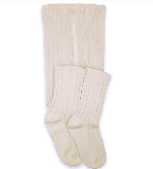 Ivory Cable Knit Tights