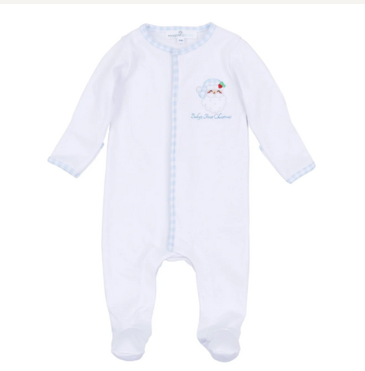 Sweet St. Nick Baby's First Christmas Footie Blue