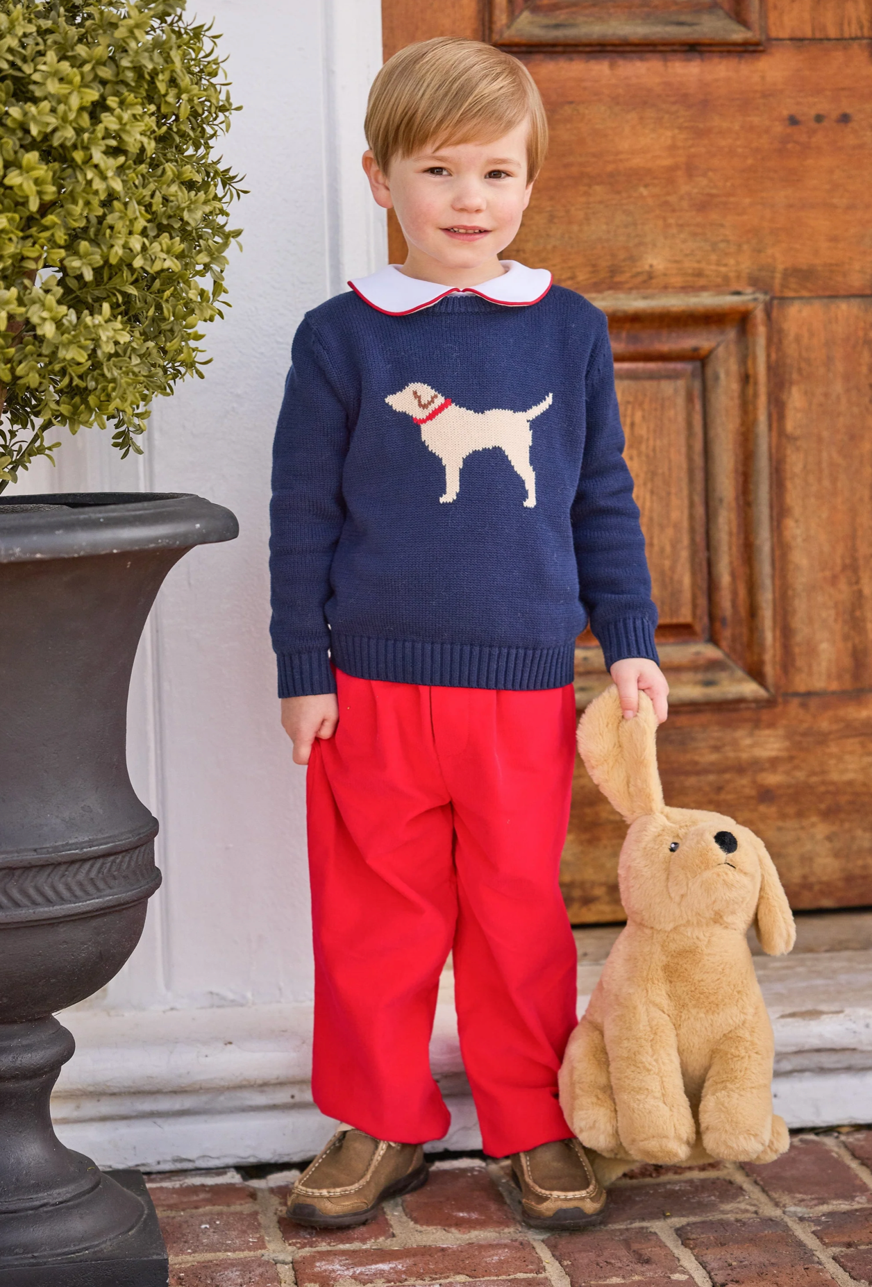Banded Pants- Red Corduroy