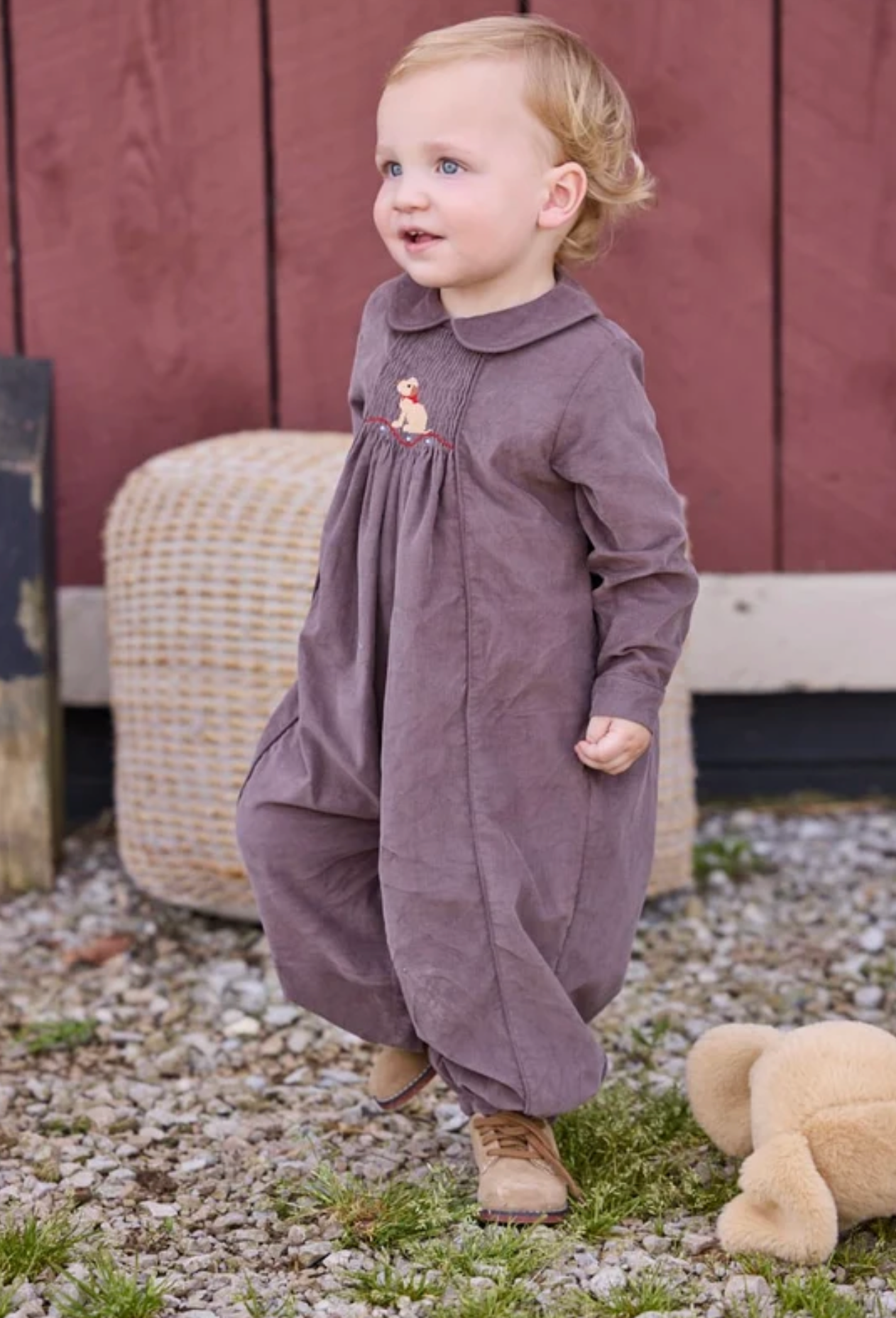 Chest Smocked Romper- Seated Lab