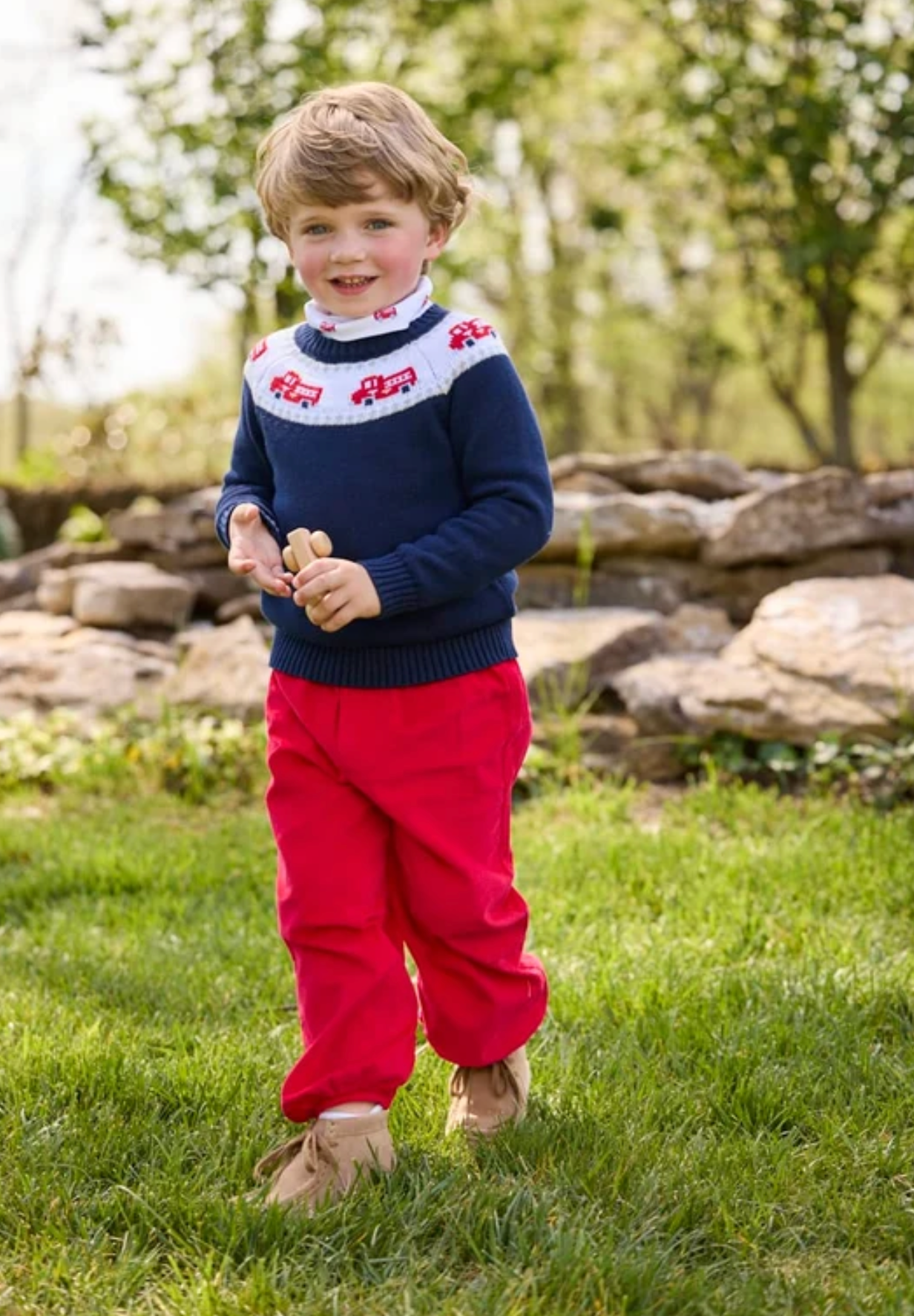 Fire Truck Fair Isle Sweater