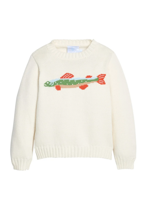 Intarsia Sweater- Brook Trout