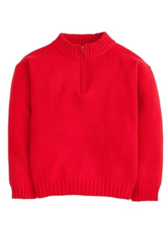 Quarter Zip Sweater- Red