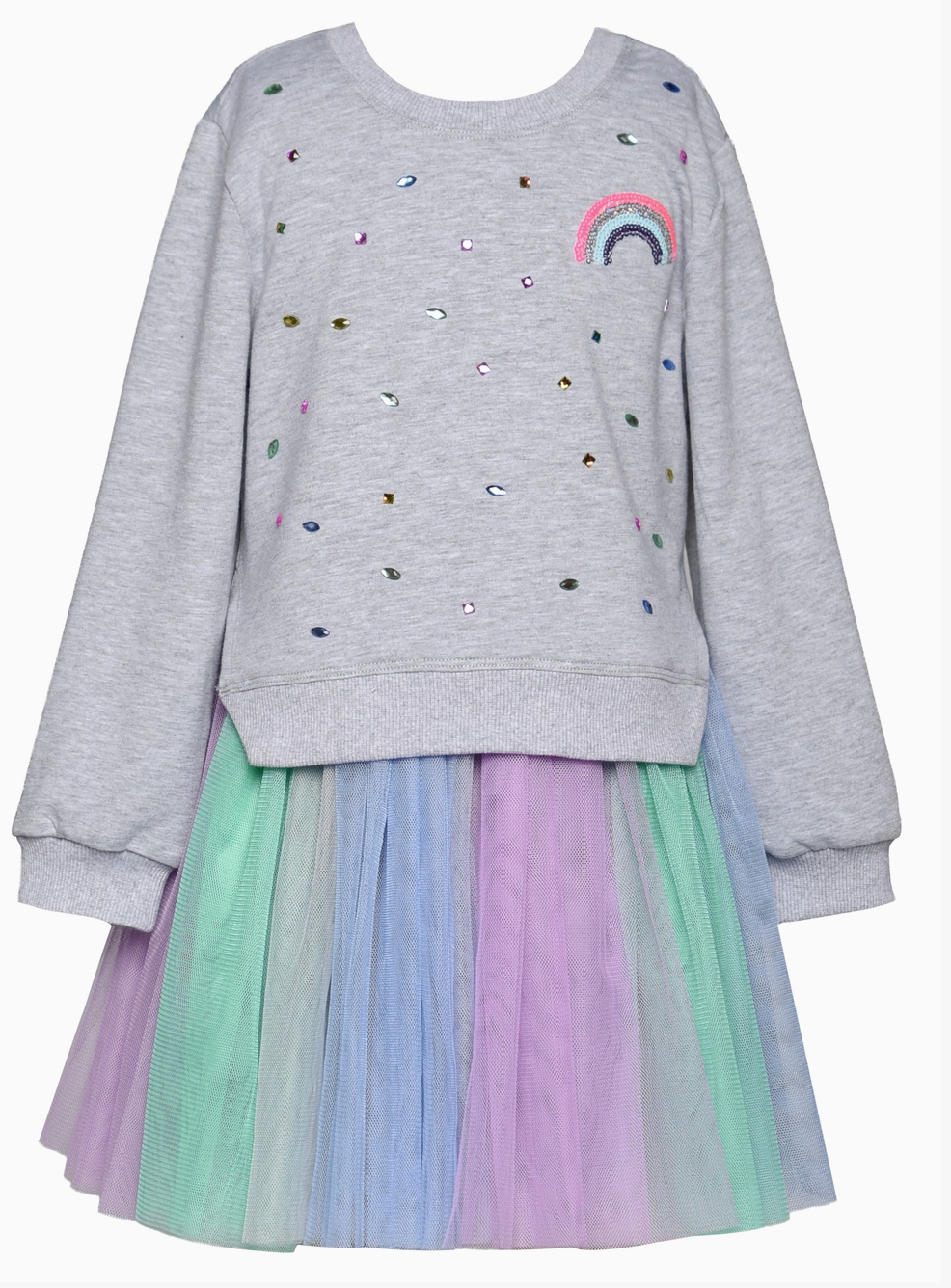 Multi Colored Sweatshirt Tutu Dress