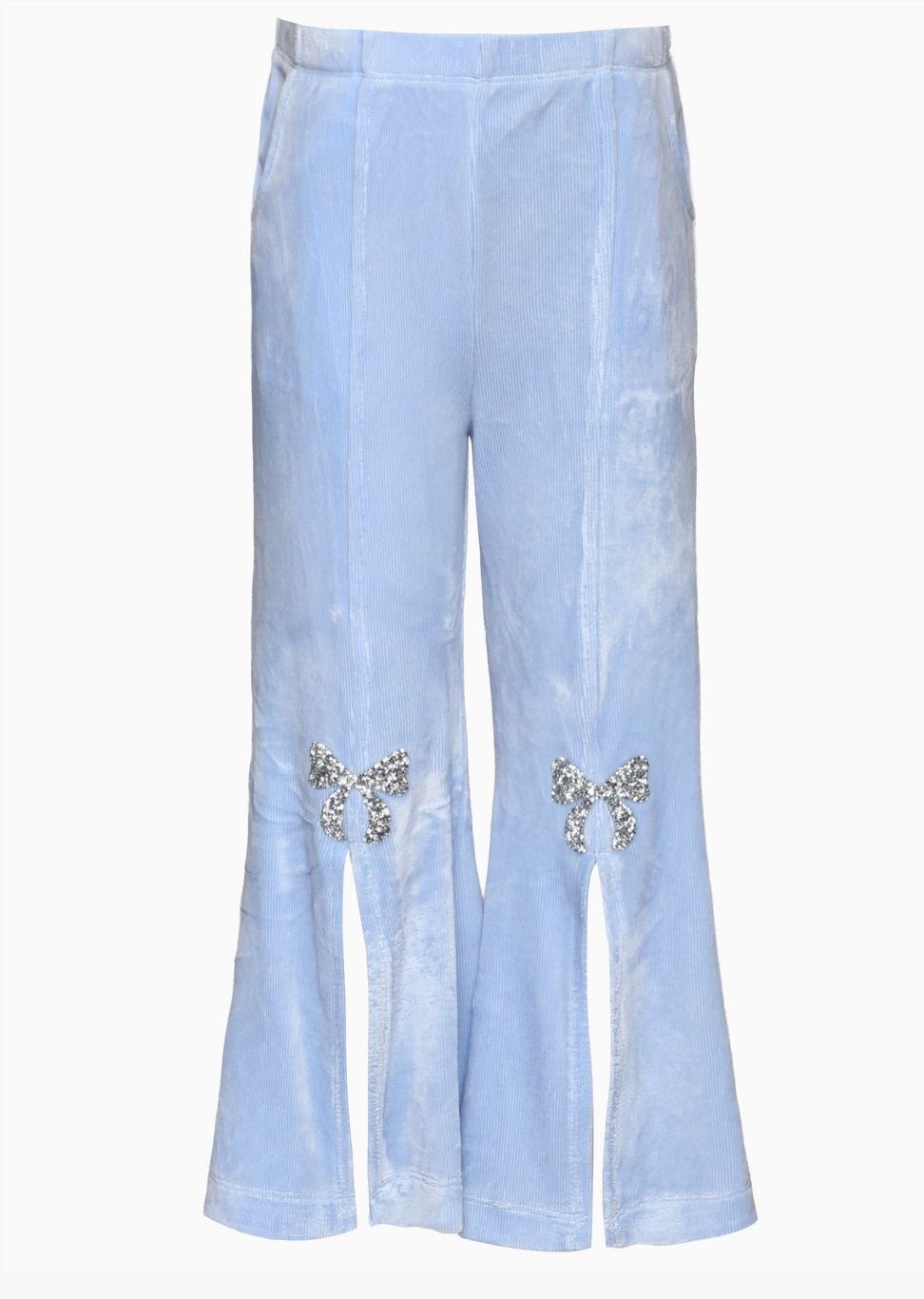 Flared Velour Bow Pants