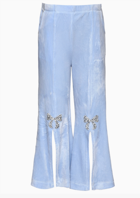 Flared Velour Bow Pants