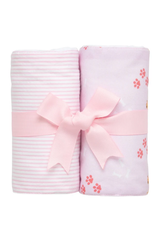Pink Lab Puppy Set Of 2 Burps