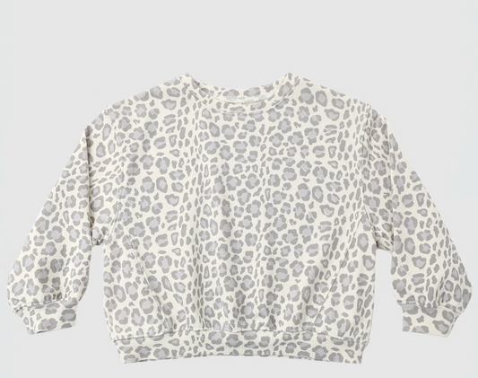 Oversized Sweatshirt Blue Leopard