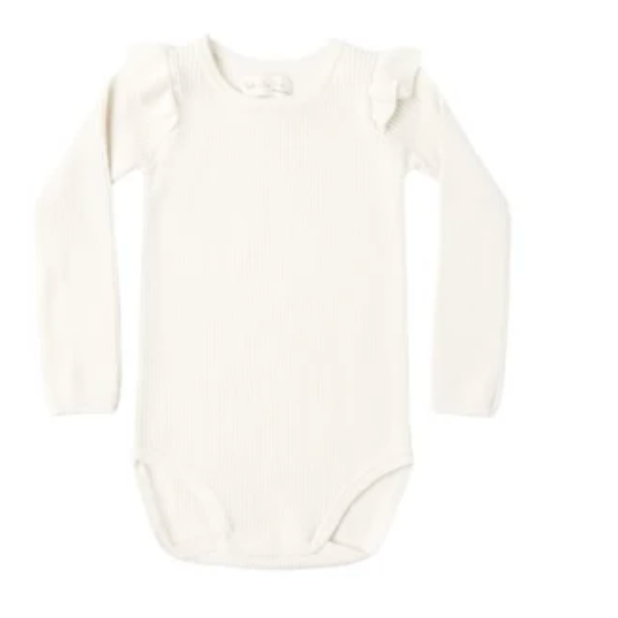 Shoulder Ruffle Bodysuit Natural