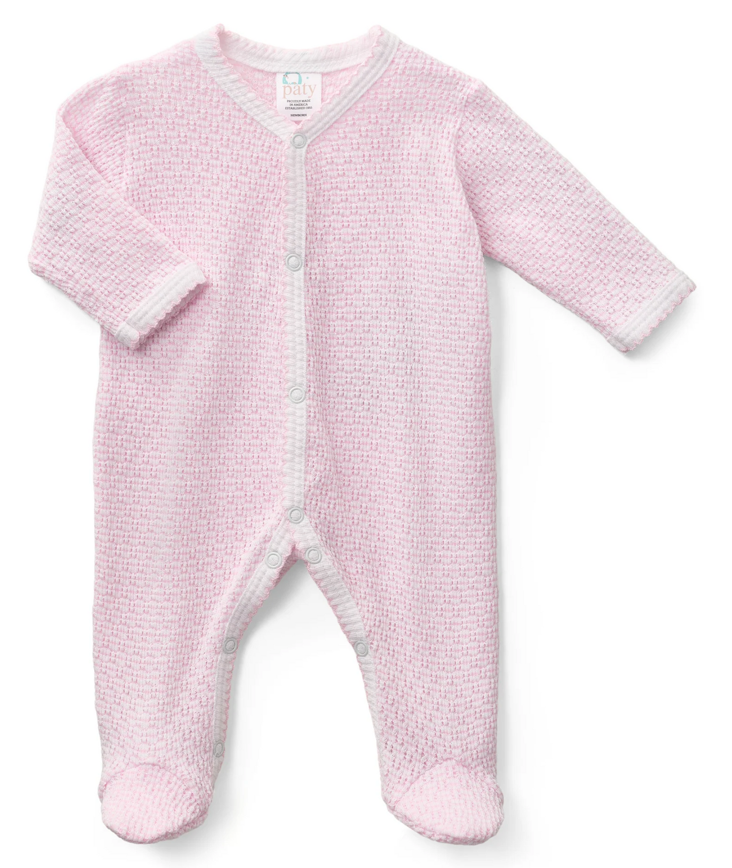 Footie Pink  With Pink Pima Trim
