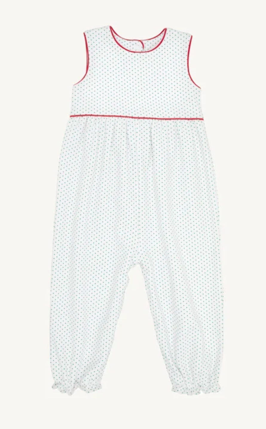 Rebecca Romper Kiawah Kelly Green Microdot/Richmond Red
