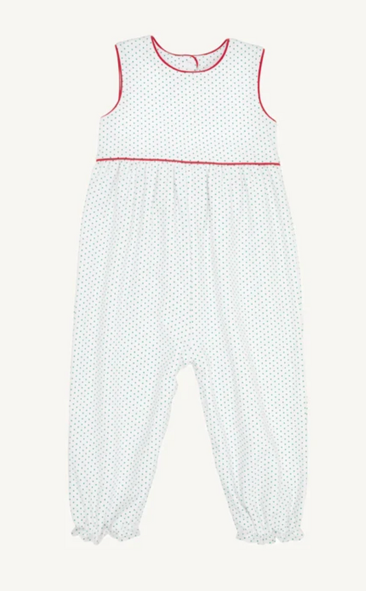 Rebecca Romper Kiawah Kelly Green Microdot/Richmond Red