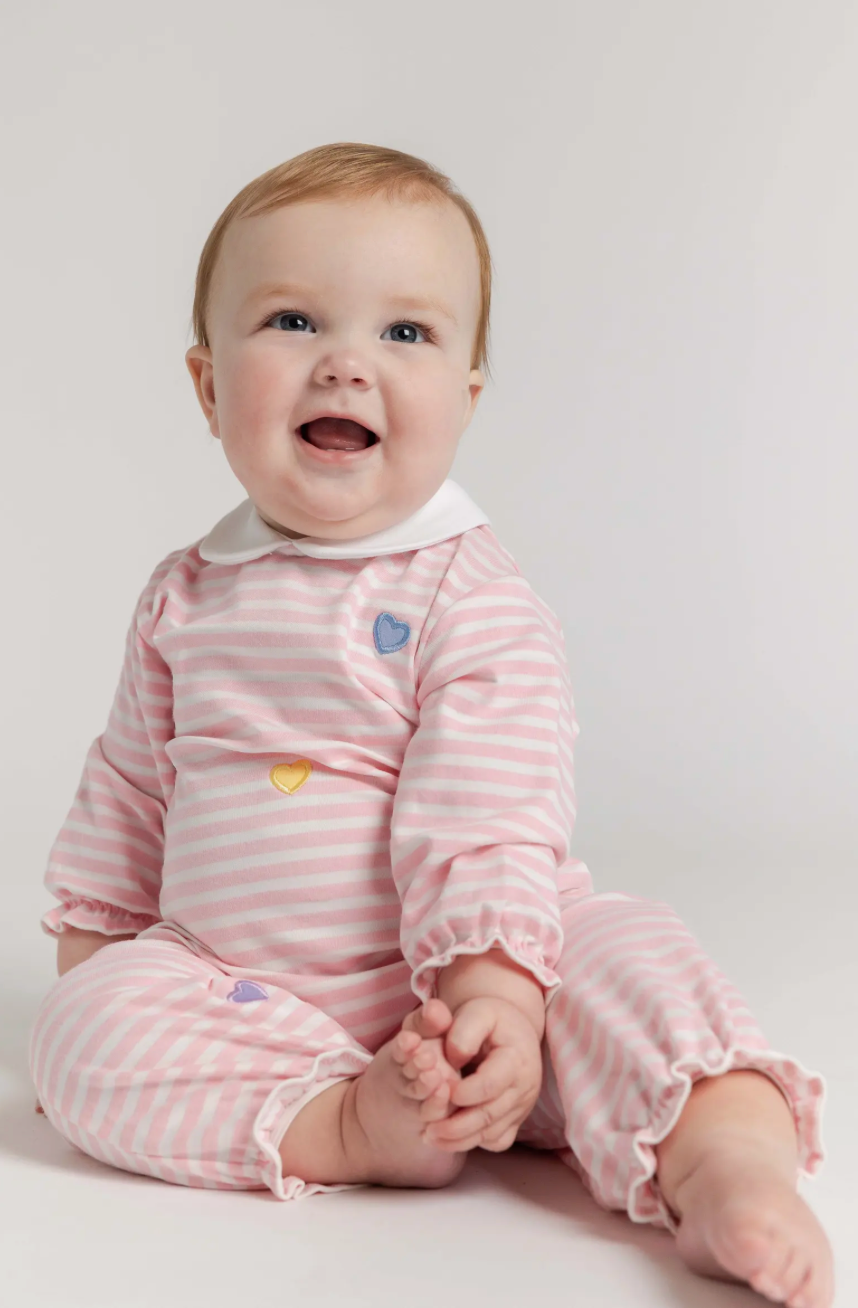 Stripe Knit Longall with Hearts