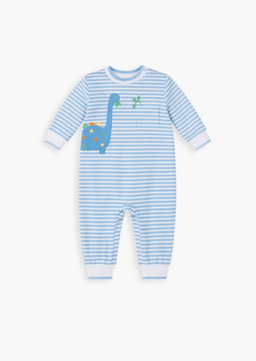 Stripe Knit Longall with Dinosaur