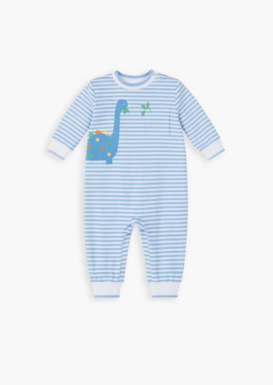Stripe Knit Longall with Dinosaur