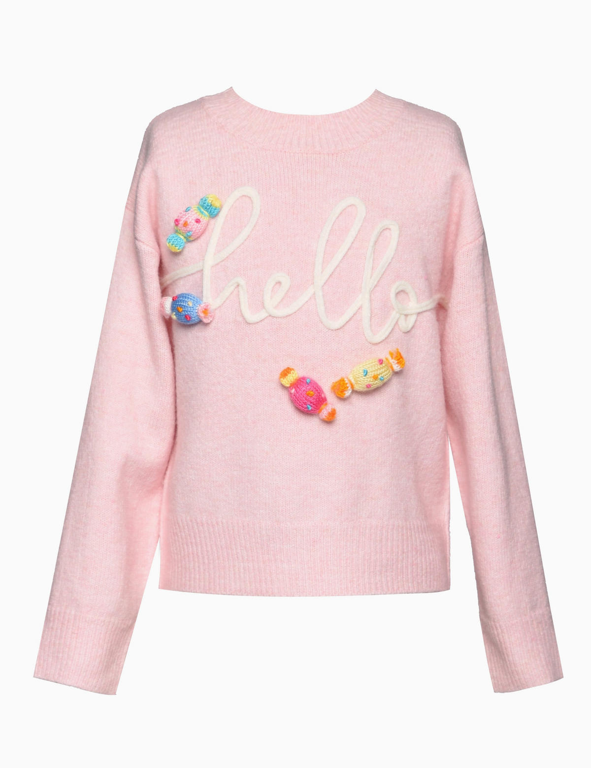 Hello Knit Sweater w/ 3-D Candy