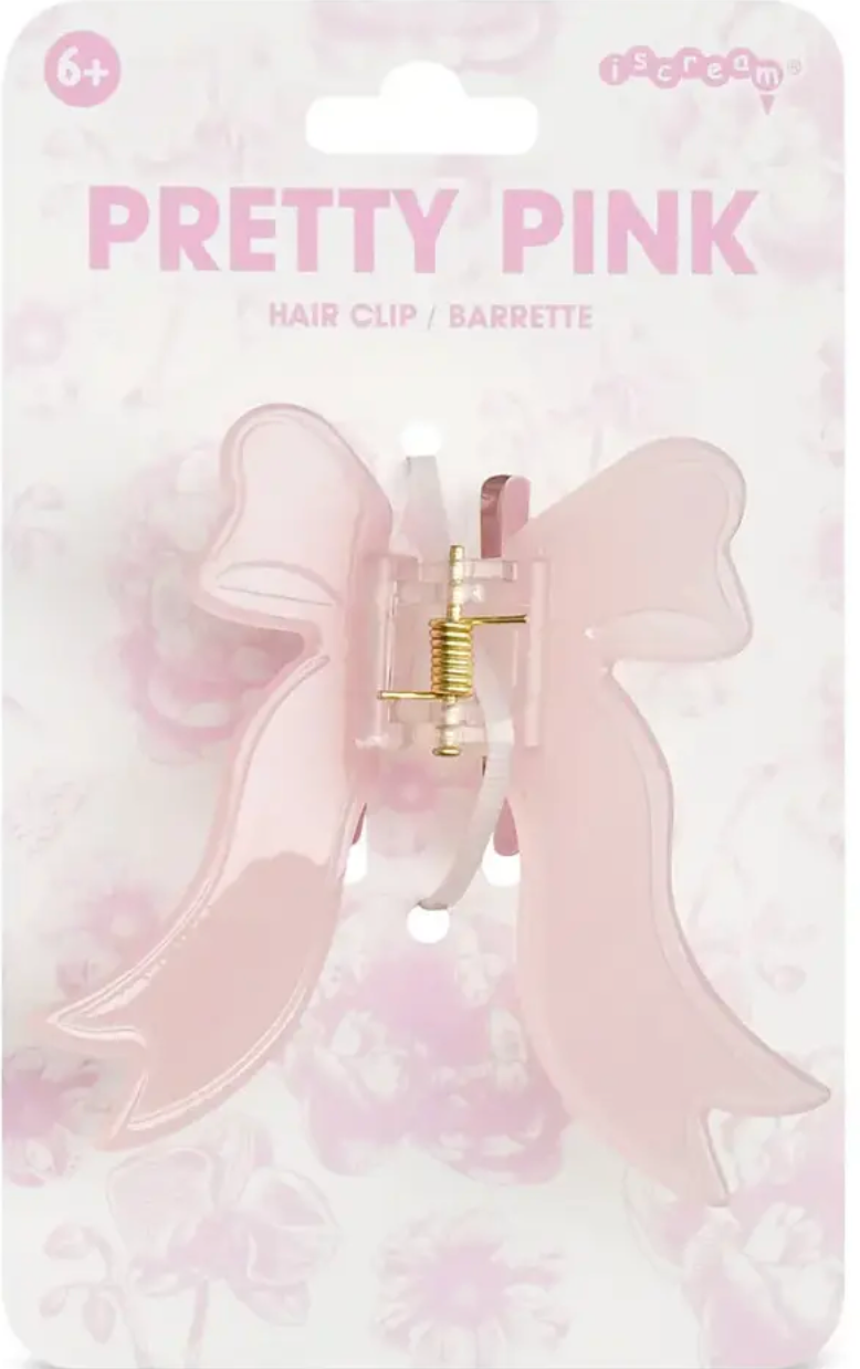 Pretty Pink Bow Hair Clip