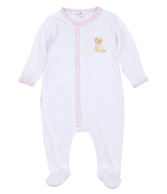 Sweet Golden Pink Ruffle Footie